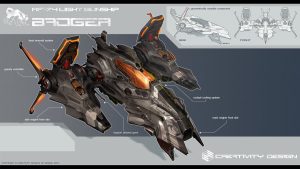 Digital painting starship concept